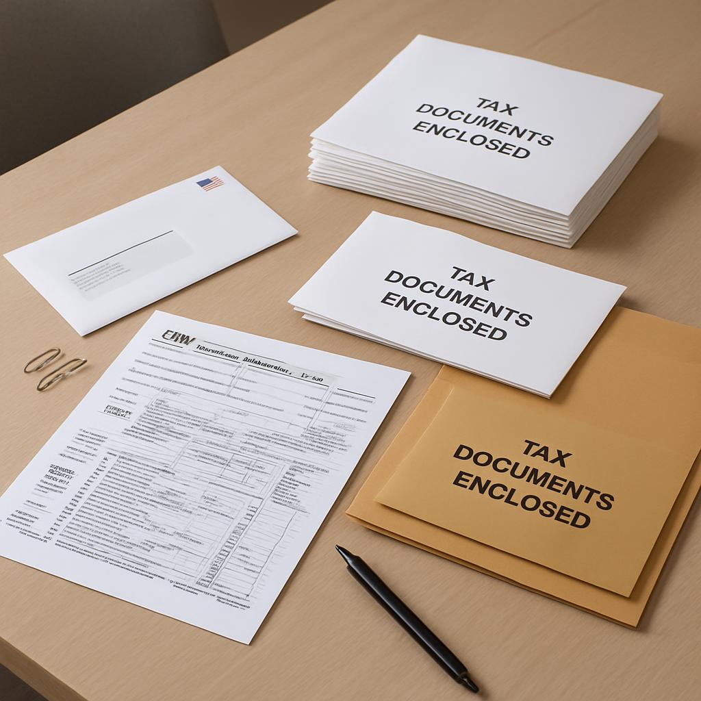 image of tax documents on a table